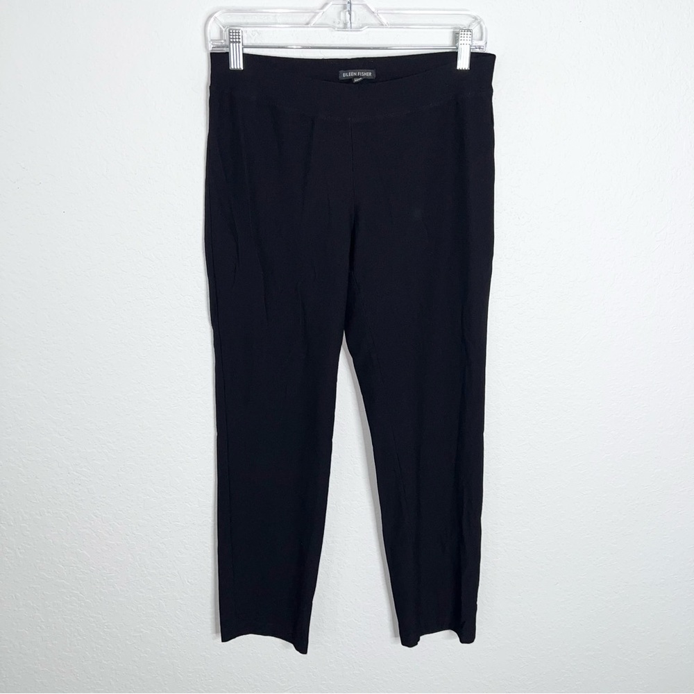 Eileen Fisher Crepe Pants Women’s XS Black Pull On 27” Straight HH